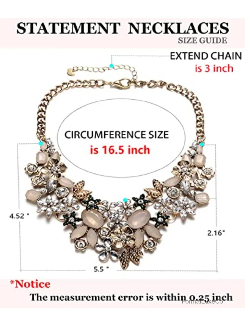 Floral Bib Statement Necklace Chunky Flower Necklace for Women